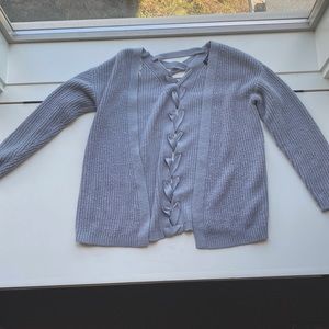 Art Class gray braided cardigan